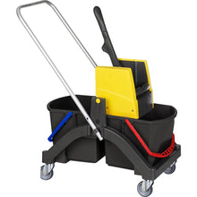Carrinho de limpeza a húmido Aquva 2 x 17 L, amarelo | Embalagem (1 unidade)