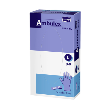 Luvas de nitrilo Ambulex violeta sem pó