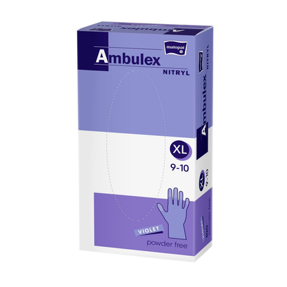 Luvas de nitrilo Ambulex violeta sem pó
