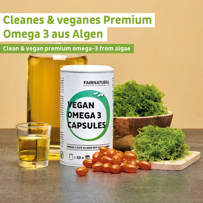 Cápsulas veganas de ômega 3 feitas de algas