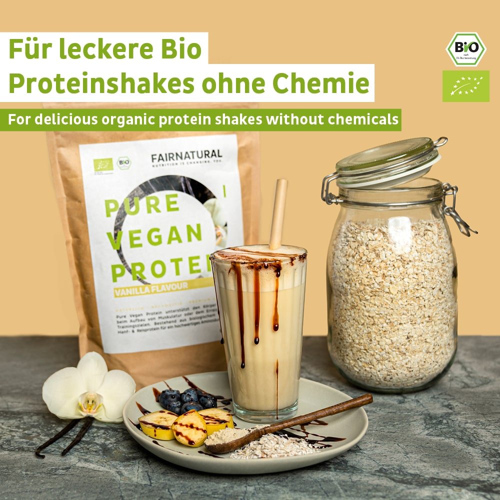 Proteína vegana orgânica em pó baunilha sem soja