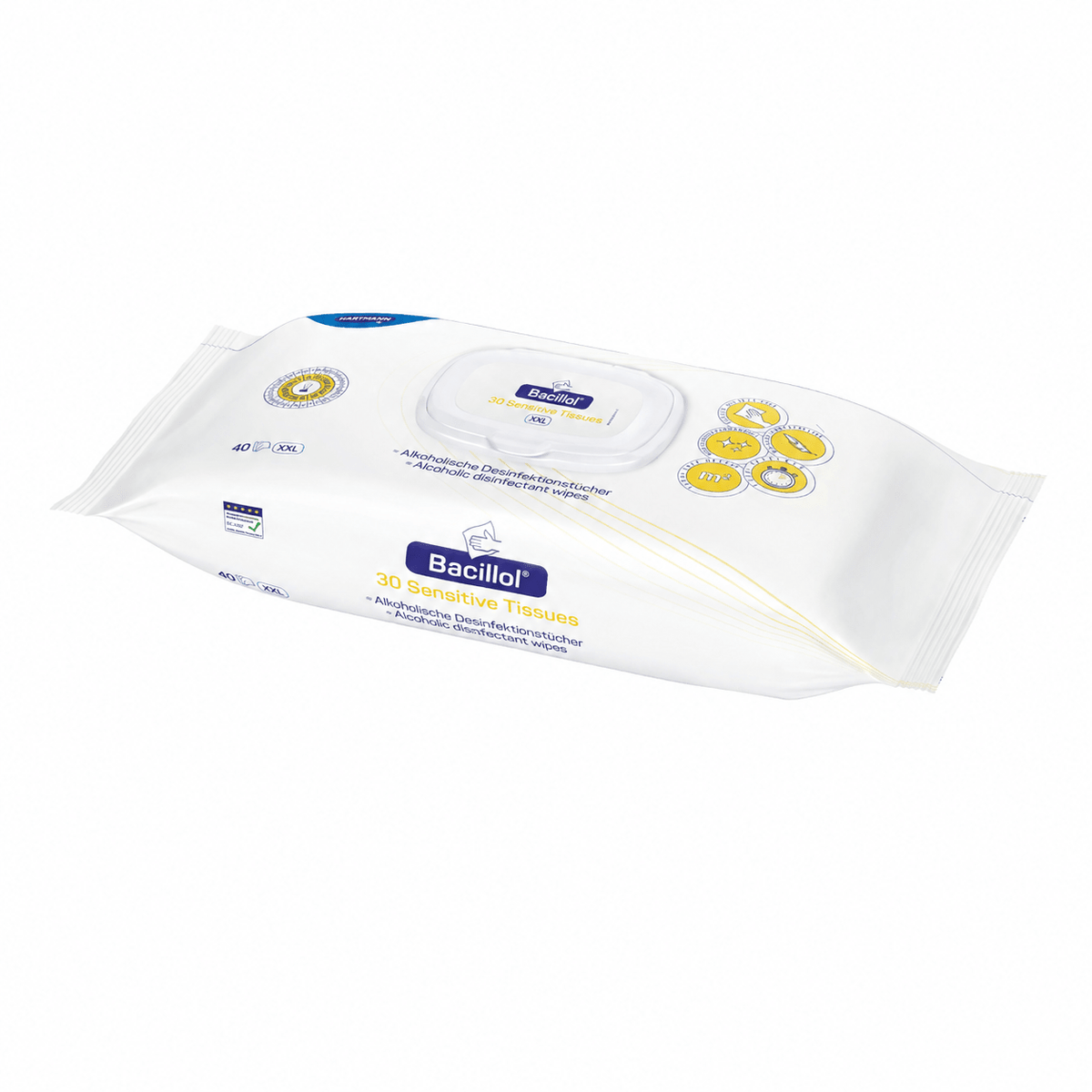 Toalhetes desinfetantes Hartmann Bacillol 30 Sensitive Tissues | Embalagem (40 unidades)
