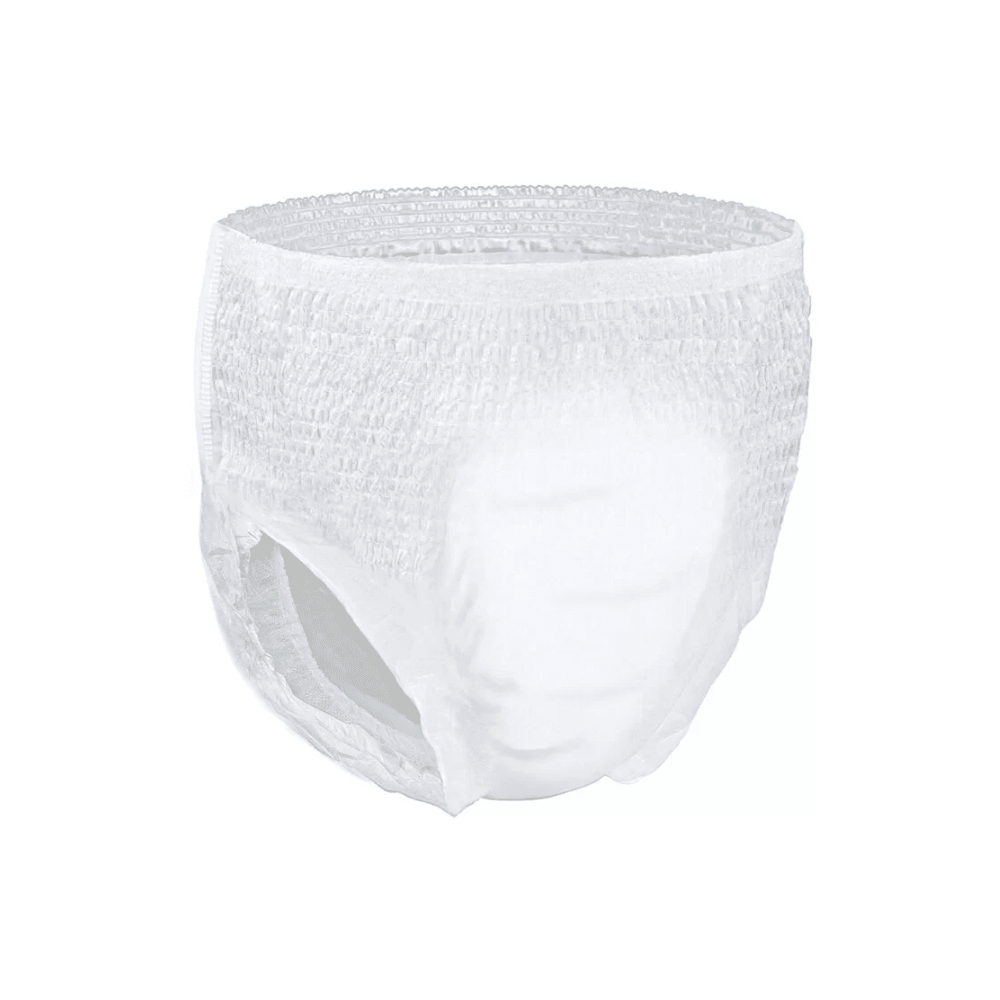Uma fralda descartável BeeSana® Medi-Pants para adultos com incontinência urinária com cintura elástica, isolada em fundo branco.