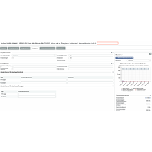 Captura de tela de uma interface de computador com informações detalhadas do produto para um artigo intitulado "SmartStock Calculator: Calculadora de Estoque Mínimo e Alvo Weclapp por Consumo", que exibe vários atributos, preços e um diagrama de vendas sobre o Altruan baseado em nuvem.