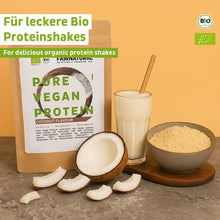 Proteína vegana orgânica em pó de coco sem soja