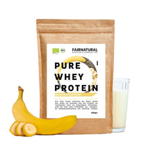 Whey protein orgânico em pó de banana