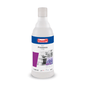 Uma garrafa de 600 ml de óleo perfumado pronto para uso Buzil Buz® Provence G 565 com um aroma calmante de lavanda e um bloqueador de odores ativo. O rótulo do produto exibe o logotipo da marca BUZIL-WERK Wagner GmbH & Co. KG, o nome do produto e imagens que demonstram seu uso. A garrafa é projetada com uma tampa branca e um rótulo predominantemente branco, complementado por acentos violetas.