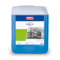 Um recipiente de 10 litros de Buzil Vamat® Rinser N DW 45 Klarspüler, neutro, da BUZIL-WERK Wagner GmbH & Co. KG é um agente de brilho para lavagem de louça ecológico. O recipiente azul com etiqueta branca e verde mostra a imagem de uma cozinha industrial com máquinas de lavar louça, sendo assim perfeito para lavagem altamente concentrada em máquinas de lavar louça.