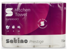 CWS rolos de cozinha Prestige 3 camadas, branco brilhante | Caixa (8 pacotes) 