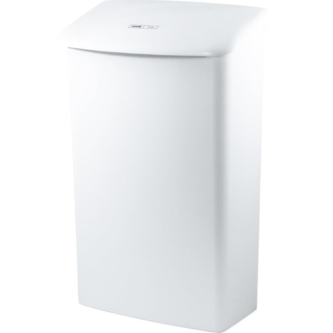 A caixa higiênica CWS ParadiseLine Touch, um recipiente higiênico branco simples da CWS com tampa curva e logotipo frontal, oferece uma solução prática para qualquer ambiente. Seu design simples com fundo branco se adapta idealmente a qualquer espaço.