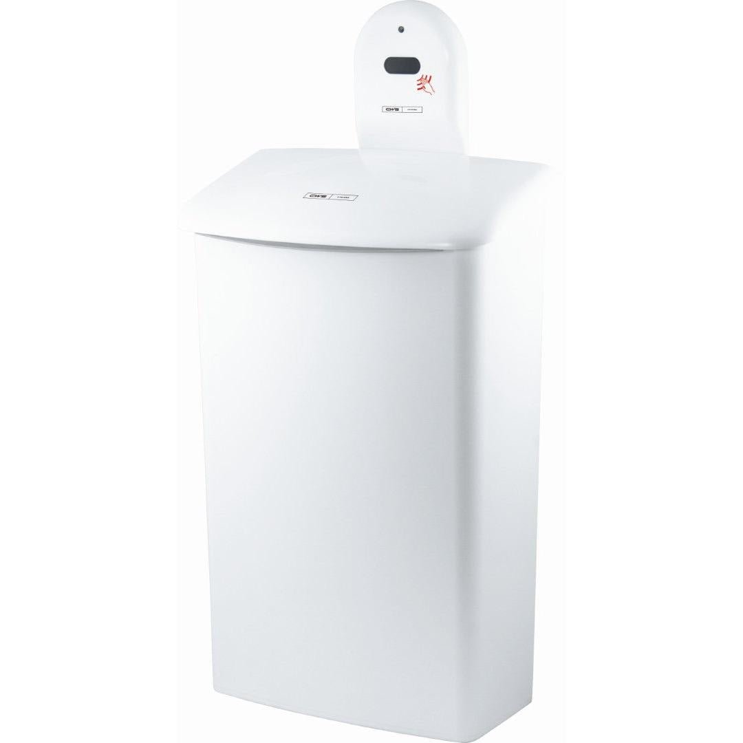 O suporte de parede CWS ParadiseLine para caixa de higiene 575000 é um suporte branco, retangular, da CWS, concebido para uso sem contacto com caixas de higiene compatíveis.