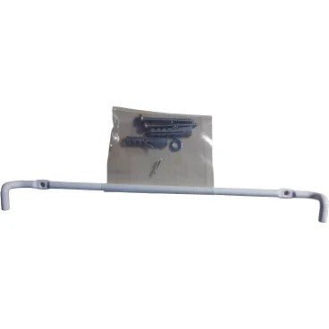 O suporte de parede CWS para cestos de papel (plástico, branco) é mostrado com um saco transparente contendo parafusos, buchas e material de fixação para uma instalação fácil. Marca: CWS. 1 peça.