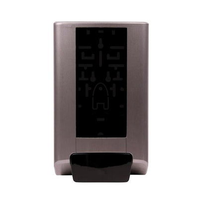 O dispensador IntelliCare Manual 1 unid. da Diversey Deutschland GmbH & Co. OHG em aço inoxidável com sensor preto garante uso higiênico e está ilustrado em um fundo branco.