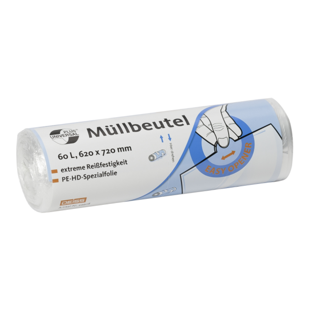 Apresentamos o DEISS 46920 da EMIL DEISS KG (GmbH + Co.), um rolo com sacos de lixo nas medidas 630 x 850 mm. Cada rolo contém 40 sacos com a inscrição "Müllbeutel" em alemão, que oferecem uma resistência excepcional ao rasgo graças ao filme especial de PE-HD. Estes sacos de lixo neutralizados em termos climáticos também possuem um design fácil de abrir e oferecem uma solução sustentável para as suas necessidades de eliminação de resíduos.