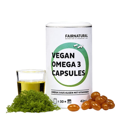 Cápsulas veganas de ômega 3 feitas de algas