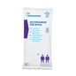 A imagem mostra uma embalagem de toalhetes de limpeza Dr. Schumacher Decontaman Pre Wipes da Dr. Schumacher GmbH, ideal para a limpeza antimicrobiana. A embalagem branca é decorada com texto azul e violeta e oferece detalhes do produto em várias línguas, juntamente com ilustrações de aplicação e uma indicação de 10 toalhetes que contêm 2% de clorexidina.