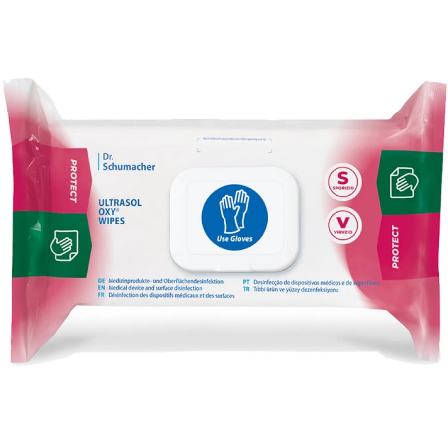 Dr. Schumacher Ultrasol Oxy Wipes Toalhetes Desinfetantes | Embalagem (108 toalhetes) 