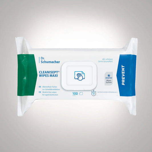 Dr. Schumacher Cleanisept® Wipes Maxi Desinfecção Toalhas | Pacote (100 toalhas)