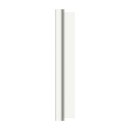 Uma haste de metal vertical e elegante com uma pequena base redonda branca é apresentada como uma decoração de mesa de alta qualidade dos rolos de toalha de mesa Duni Dunicel 1,18 m x 40 m da Duni GmbH. Está centralizada em um fundo branco simples, destacando seu design minimalista versátil.