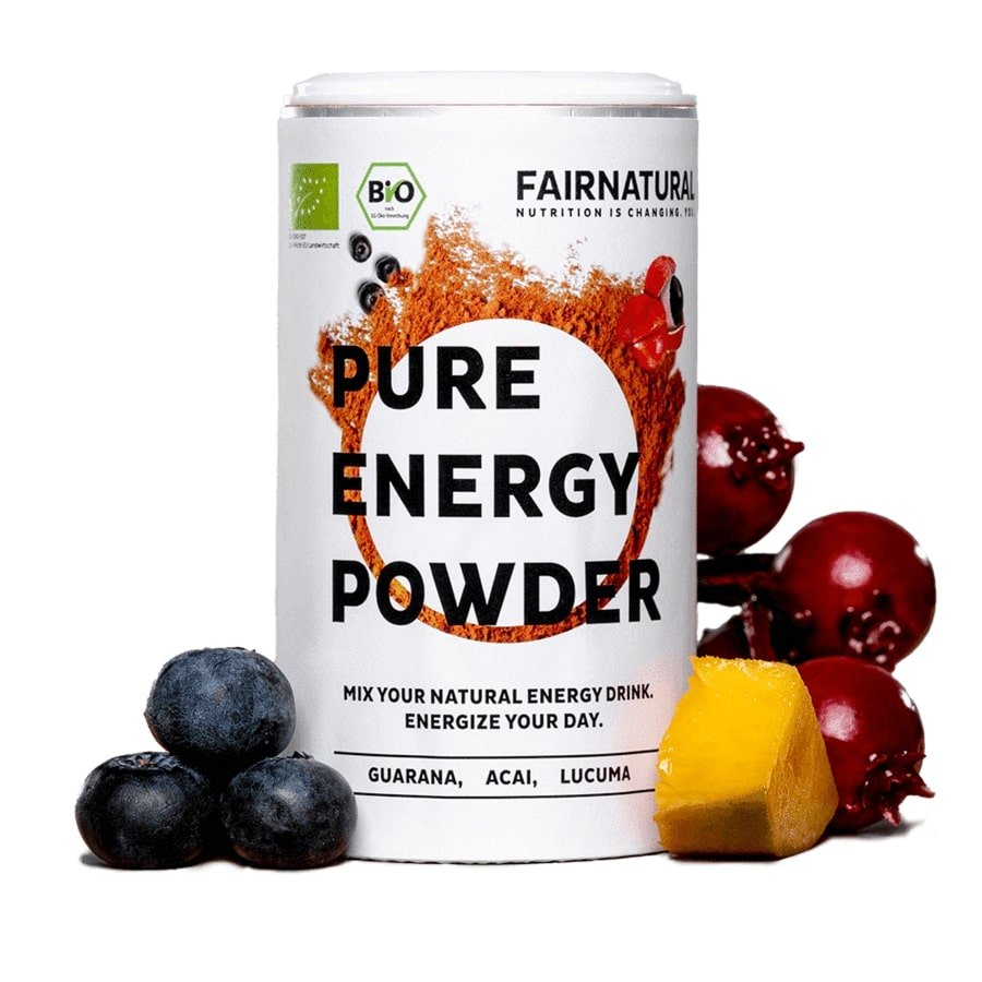 Bebida energética orgânica em pó pré-treino
