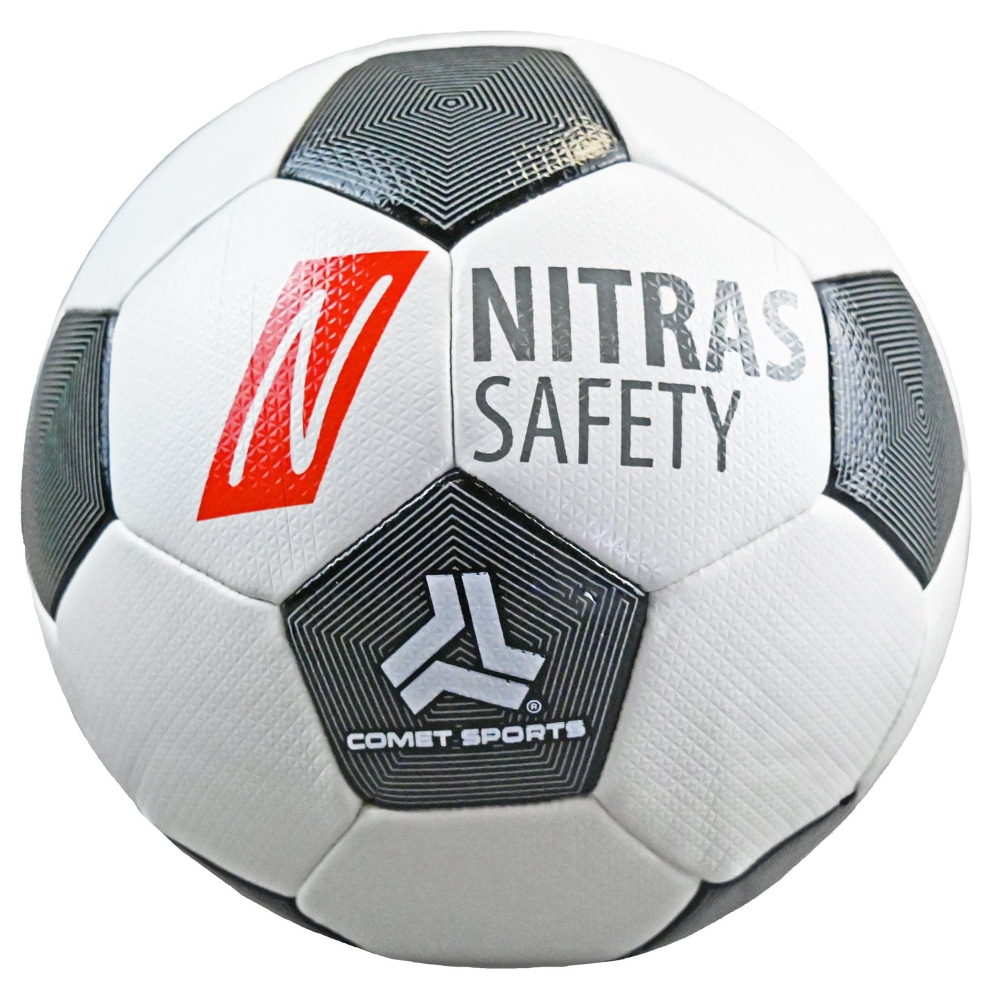 Futebol NITRAS, PU, ​​​​branco / preto | Pacote (1 peça)