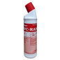 Garrafa de plástico branca da Abena Re-Seller GmbH GastroPower WC-RAN, 750 ml (15*1), com tampa angular vermelha e etiqueta de aplicação branca com enzimas naturais para uma limpeza eficaz. Disponível em caixa (15 embalagens).