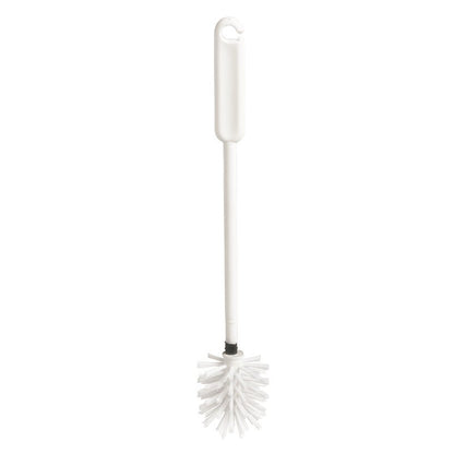 A URINALBÜRSTE M.FLEXIBL.BÜRSTEN KOPF, ø 0,35MM da Haug Bürsten KG é uma escova de sanita de plástico branco com cabo longo e cabeça de escova flexível para limpeza eficaz de urinóis, com disposição circular das cerdas.