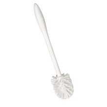 A Haug Bürsten KG WC-ESCOVA REDONDA, GRANDE, PP, ø 75MM, BRANCO possui um cabo longo e uma cabeça de cerdas redonda em plástico branco, ideal para a limpeza eficaz da casa de banho.