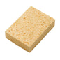 A ESPONJA DE CELULOSE, AMARELA 140X100X46MM da Haug Bürsten KG é uma esponja amarela retangular com textura porosa visível, ideal para uso doméstico e representada sobre um fundo branco.