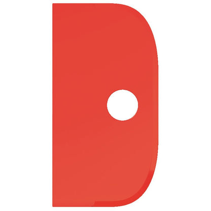 Um SCHABER GRANDE vermelho, orientado verticalmente, arredondado, retangular da Haug Bürsten KG (PP, flexível, 230x118mm) é equipado com uma abertura circular central e está posicionado em frente a um fundo branco.