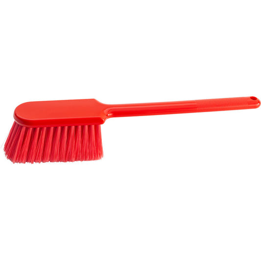 Der BROTSTREICHER,ROT von Haug Bürsten KG ist eine rote PBT-Bürste mit 0,25 mm weichen Borsten, einem langen 395 mm langen Stiel und einem strukturierten Griff für die komfortable Reinigung von Oberflächen.