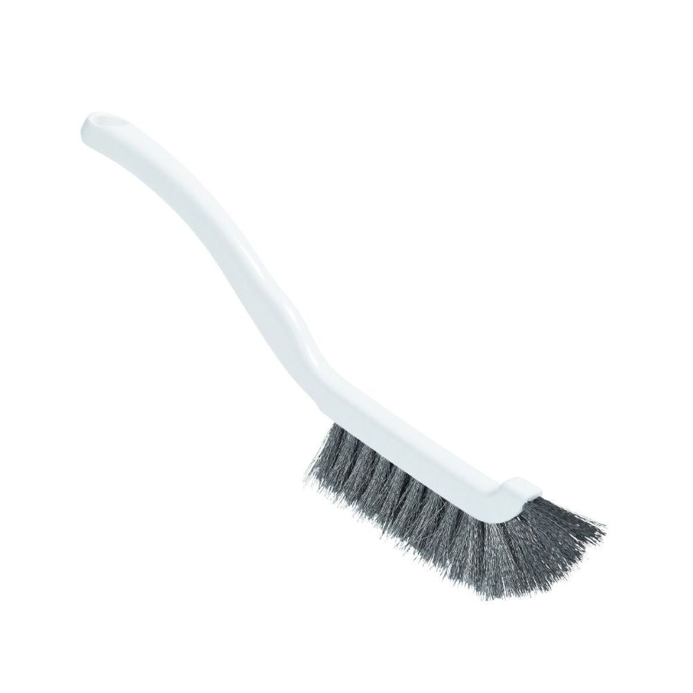 A escova de juntas da Haug Bürsten KG tem um cabo branco e cerdas pretas para um manuseio seguro. Com cerdas de arame de aço inoxidável densas e anguladas, é ideal para uma esfregação eficaz em áreas industriais e oferece durabilidade e precisão em cada tarefa de limpeza.