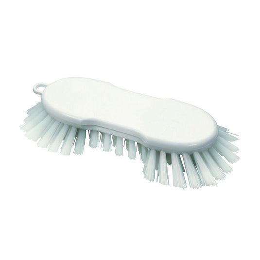 A escova de lavagem Haug PBT Branca da Haug Bürsten A KG dispõe de fibras rígidas de PBT e de um cabo ergonómico, sendo ideal para uma limpeza eficiente de superfícies. Dimensões: 225 x 72 x 55 mm.