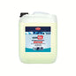 Um grande recipiente de plástico branco com tampa preta e a inscrição "GastroPower Maran GL Limpador de Vidros para GSM, 10 l" da Abena Re-Seller GmbH. Este limpador azul e branco é ideal para gastronomia e máquinas de lavar louça comerciais e oferece uma limpeza intensa sem cloro.