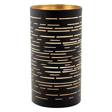 Papstar Castiçal Securit® Ø 8 cm x 15 cm preto/dourado