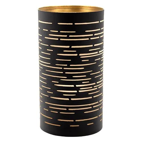Papstar Castiçal Securit® Ø 8 cm x 15 cm preto/dourado