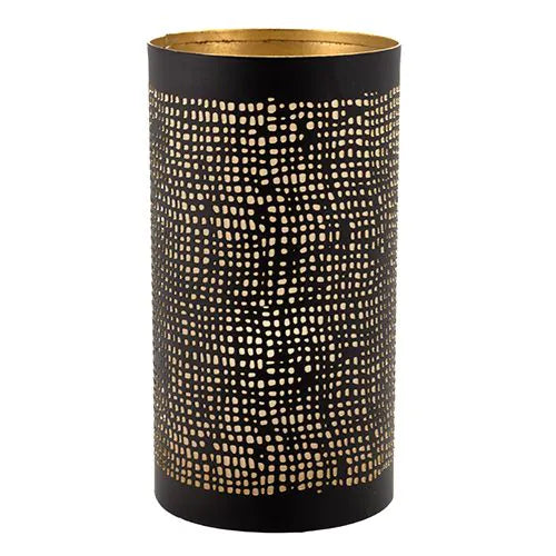 Papstar Castiçal Securit® Ø 8 cm x 15 cm preto/dourado