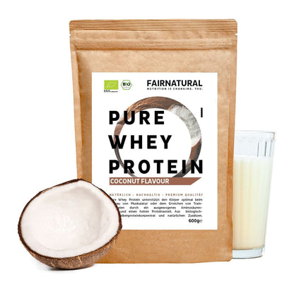 Whey protein orgânico em pó de coco