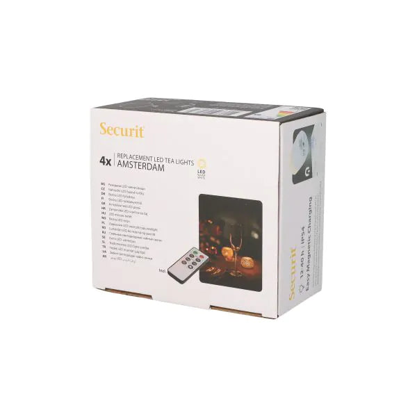 Papstar Pacote de recarga de lâmpadas LED Securit® 4 Ø 4 cm x 5 cm Tempo de iluminação "Amsterdam" 12-40 horas