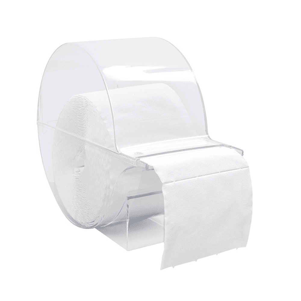 Uma caixa de compressas de celulose Meditrade da Meditrade GmbH contém uma embalagem (1 peça), onde um pouco do produto é visível e parte dele sobressai do dispensador transparente.