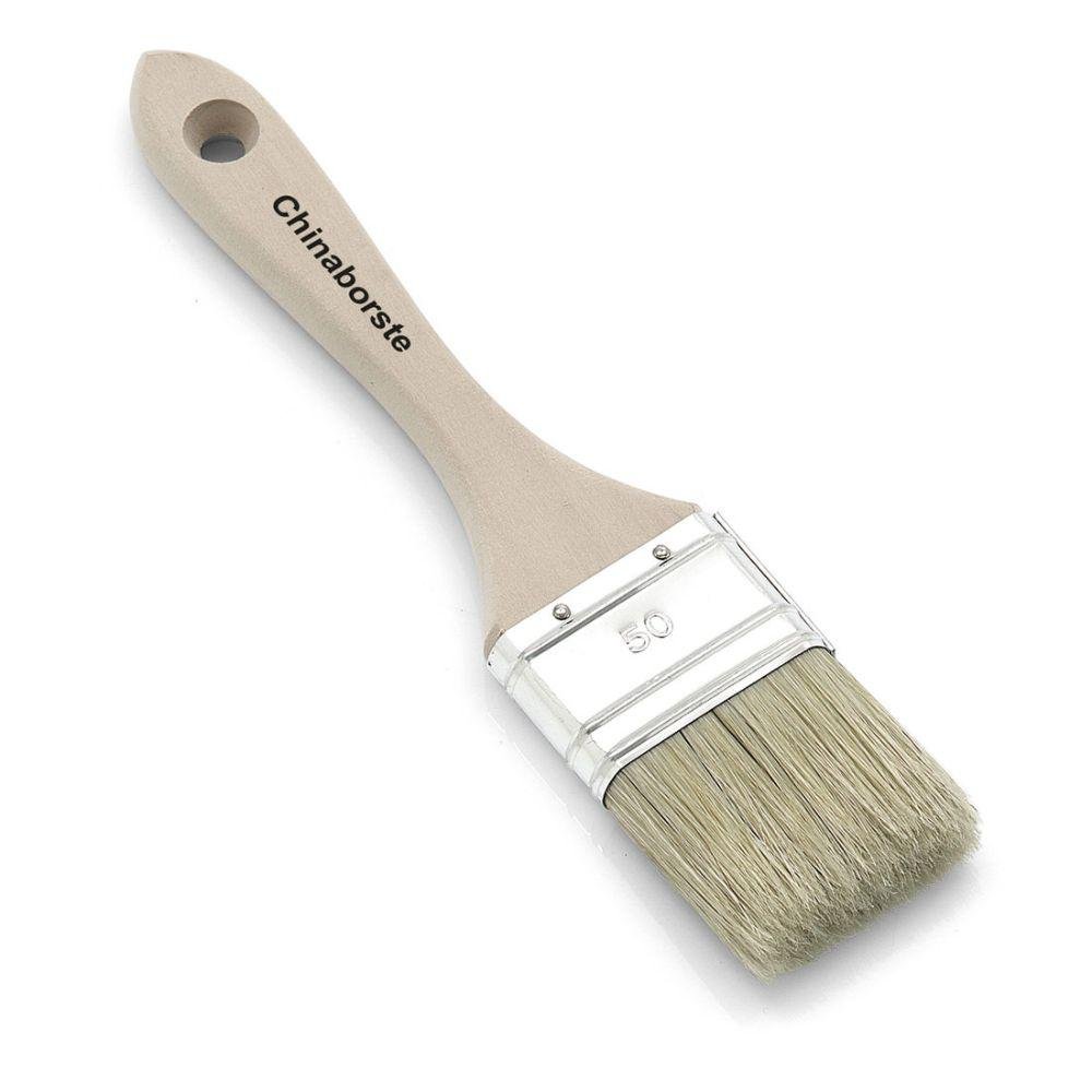 O pincel de pintura Nölle Profi Brush 6 possui um cabo de madeira, uma virola de níquel e uma mistura de cerdas claras, ideal para pintura precisa.