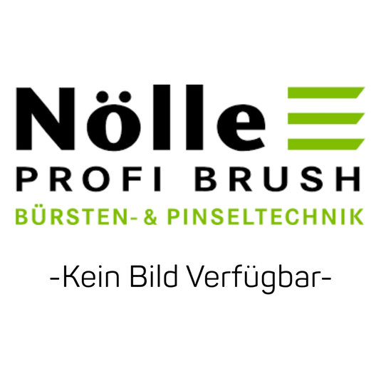 A imagem mostra o logótipo da Nölle Profi Brush Bürsten- & Pinseltechnik e.K., com letras verdes e pretas e a indicação «Sem imagem disponível» para o cabo de pá curvo 41x1300 mm, em madeira de freixo | 1 unidade.