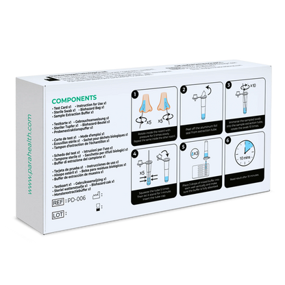 Conjunto de testes rápidos 12 em 1 para detecção de antígenos (COVID-19, influenza A/B, estreptococos, legionela e outros) | Pacote (1 teste)