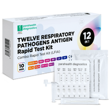 Conjunto de testes rápidos 12 em 1 para detecção de antígenos (COVID-19, influenza A/B, estreptococos, legionela e outros) | Pacote (1 teste)