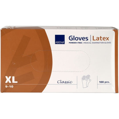 Luvas de látex clássicas, sem pó, lisas, naturais