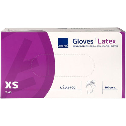 Luvas de látex clássicas, sem pó, lisas, naturais
