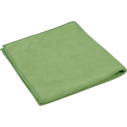 Um pano de microfibra verde dobrado ENA Soft, 40x40 cm da Abena Re-Seller GmbH para a manutenção de automóveis é representado sobre um fundo branco.