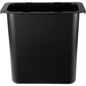 O recipiente de resíduos Abena Re-Seller GmbH de 10,2 l para Sækko Boy (1 unidade), um simples balde retangular preto de plástico com borda larga e lados chanfrados, é ideal para a cozinha e é mostrado sobre um fundo branco.