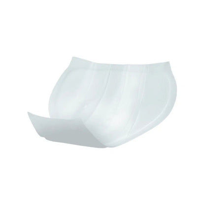 Um par de roupa interior feminina branca e transparente com absorvente para incontinência Seni Man Extra para homens - 15 peças | Embalagem (15 peças) em fundo branco da TZMO Deutschland GmbH.