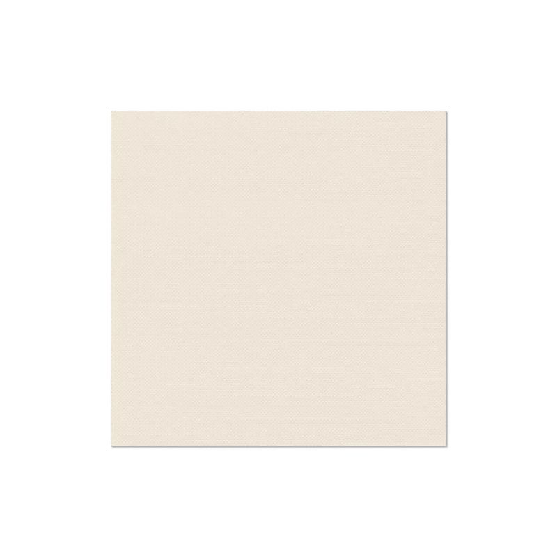Contra um fundo branco, é apresentada uma tela quadrada simples em um tom creme que lembra uma peça elegante da PAPSTAR "ROYAL Collection" guardanapos da PAPSTAR GmbH.